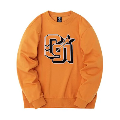 Anta Lifestyle Series Fleece Pullover Logo Sweatshirt Unisex Orange 152248725-3