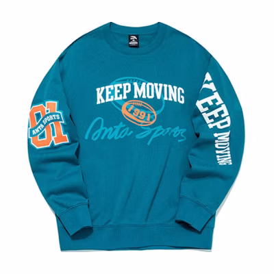 Anta Lifestyle Series Fleece Pullover Sweatshirt Unisex - Sea Lake Green 152148720-2