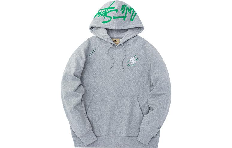 Anta Lifestyle Series Gray Embroidered Pullover Hoodie 172248774-2