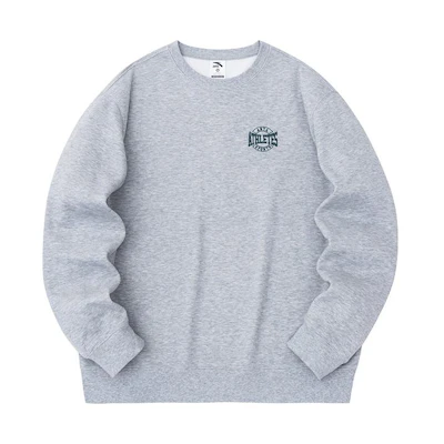 Anta Lifestyle Series Gray Fleece Crewneck Pullover Sweatshirt 952348714-1