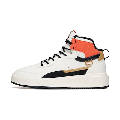 Anta Lifestyle Series High-Top Casual Sneakers 'White Black Orange'