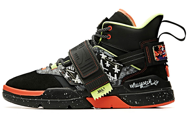 Anta Lifestyle Series High-Top Sneakers 'Black Green Orange' 91948082-10
