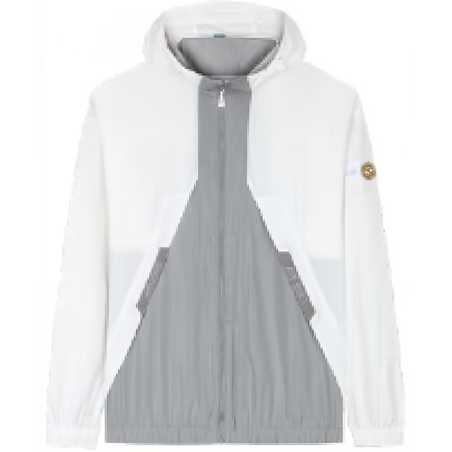 Anta Lifestyle Series Hooded Loose-Fit Patchwork Jacket in Paper White 152438608-1