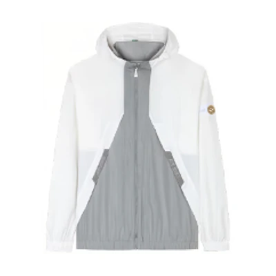 Anta Lifestyle Series Hooded Loose-Fit Patchwork Jacket in Paper White 152438608-1