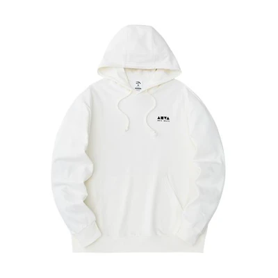 Anta Lifestyle Series Ivory White Hoodie Unisex Pullover Sweatshirt 972418703-1