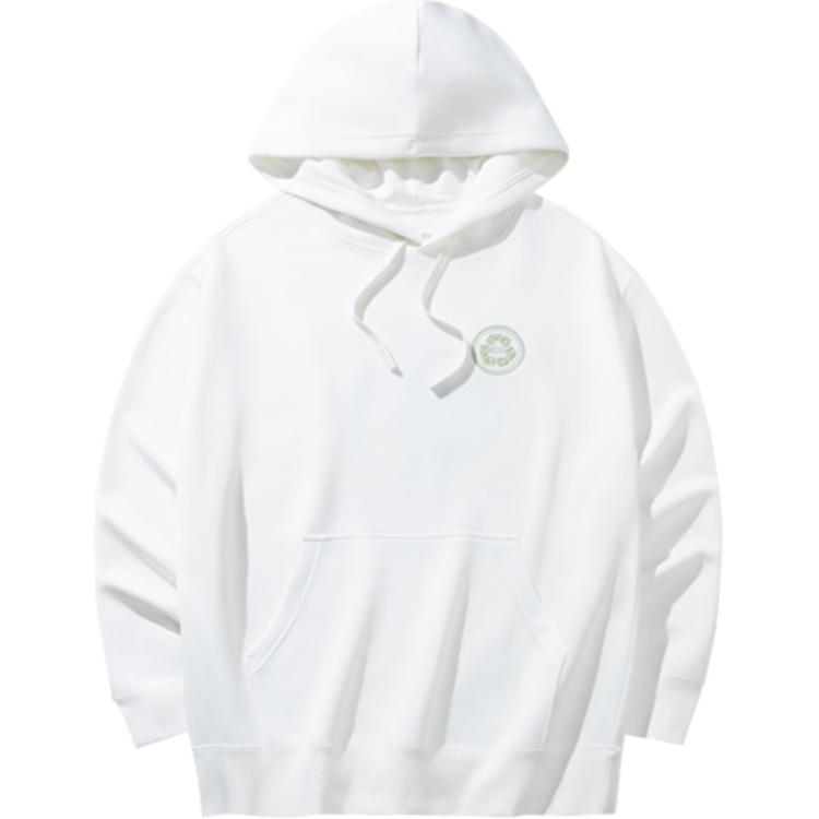 Anta Lifestyle Series Ivory White Loose Fit Letter Print Hoodie 172438707-1