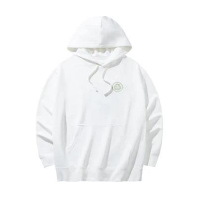 Anta Lifestyle Series Ivory White Loose Fit Letter Print Hoodie 172438707-1