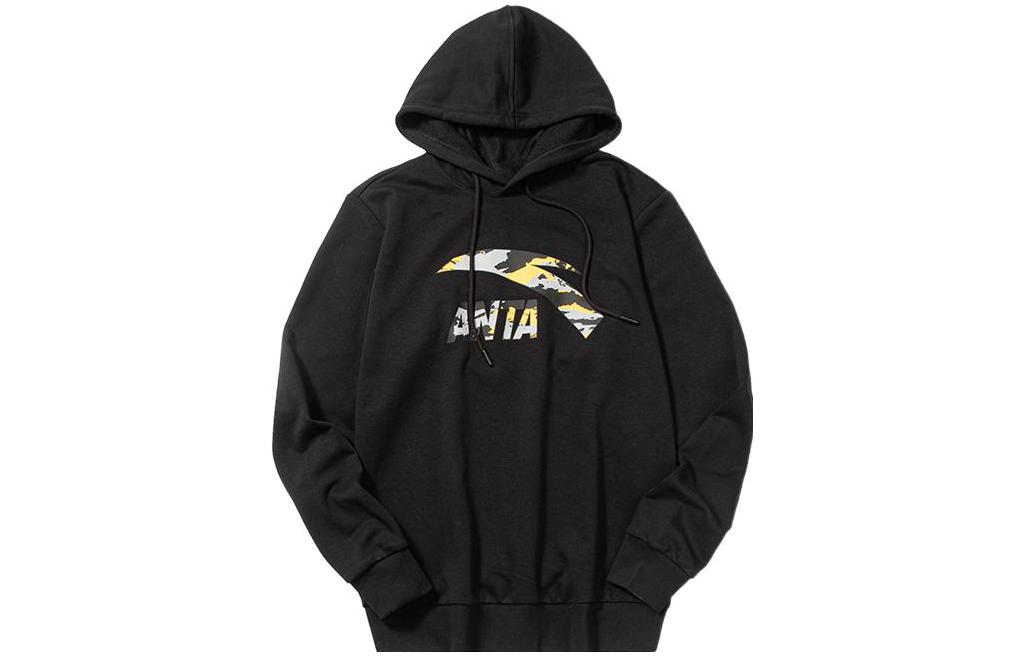 Anta Lifestyle Series Large Logo Pullover Hoodie Men’s Black 952117722-1