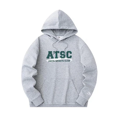 Anta Lifestyle Series Letter Hoodie Pullover - Gray Heather 152348704-3