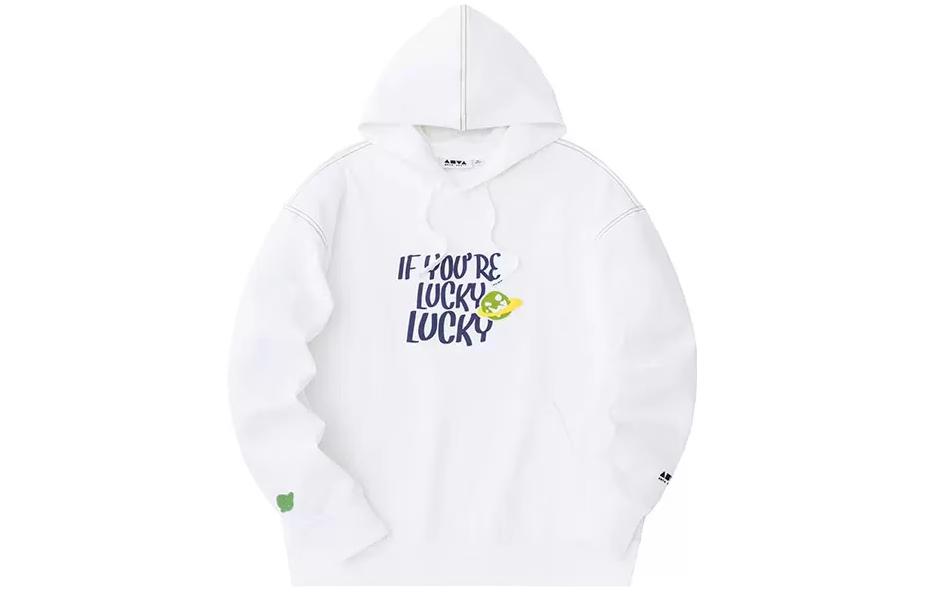 Anta Lifestyle Series Letter Hoodie Pullover Fleece Unisex Beige 172348702-1