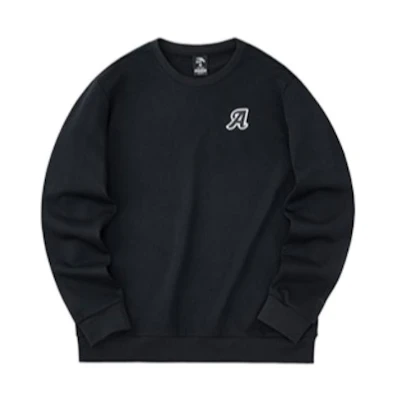 Anta Lifestyle Series Letter Logo Fleece Crewneck Sweatshirt Unisex Black 952238752-5