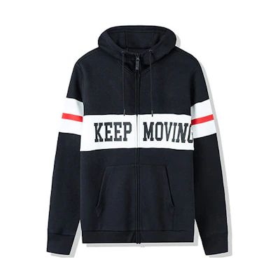 Anta Lifestyle Series Letter Print Colorblock Hooded Jacket for Men 152118726-3