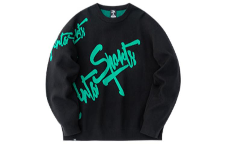 Anta Lifestyle Series Letter Print Crewneck Sweatshirt Unisex Black 172248768S-2
