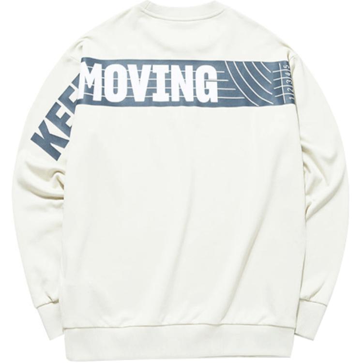 Anta Lifestyle Series Letter Print Pullover Sweatshirt Stone Grey - 152138716-2