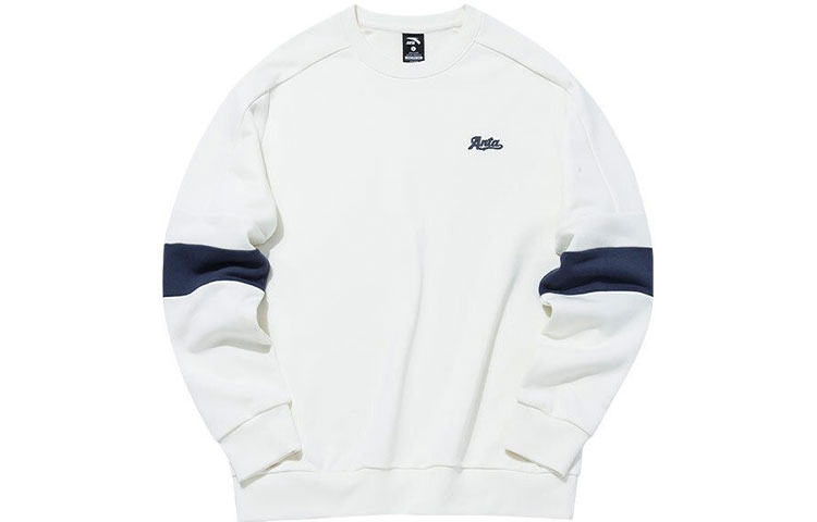 Anta Lifestyle Series Logo Crewneck Pullover Sweatshirt White 952138730-1