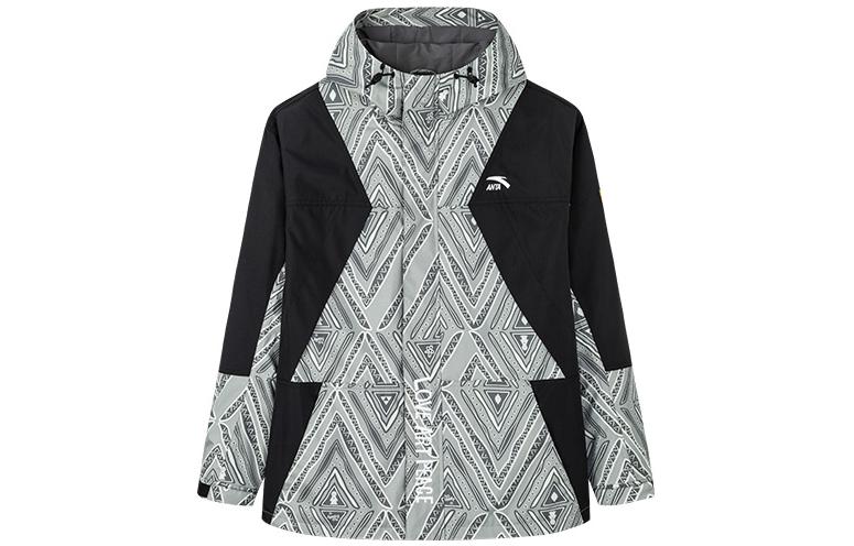 Anta Lifestyle Series Logo Graphic Zip Hoodie Jacket Unisex Grey 172238612-3