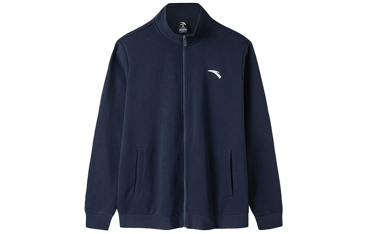 Anta Lifestyle Series Logo Knit Stand-Collar Jacket Deep Blue () 952138738-2
