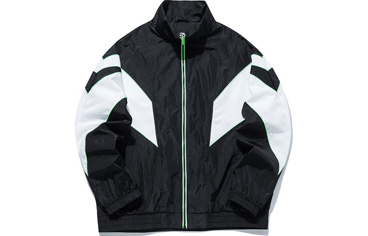 Anta Lifestyle Series Logo Patchwork Sports Jacket Unisex - Black 152148612-2