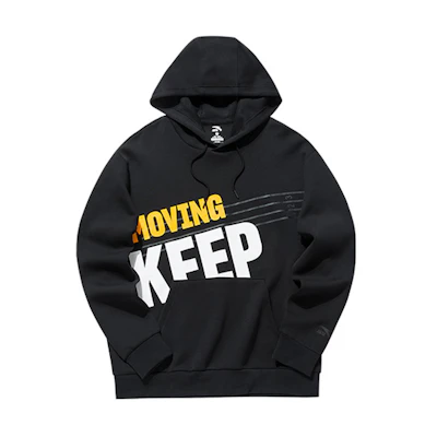 Anta Lifestyle Series Logo Print Hoodie Pullover Black 152138722-5