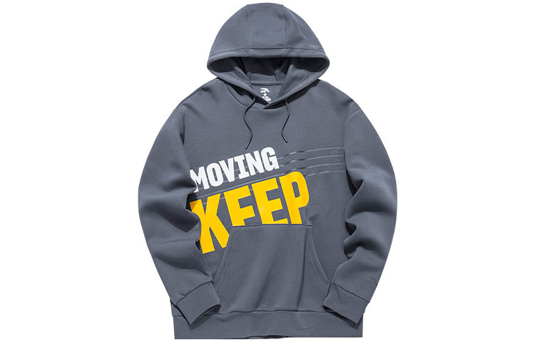 Anta Lifestyle Series Logo Print Pullover Sweatshirt Men’s Grey 152138722-1