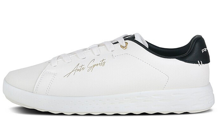 Buy 安踏生活系列低帮白色皮革运动鞋 112018090R-3