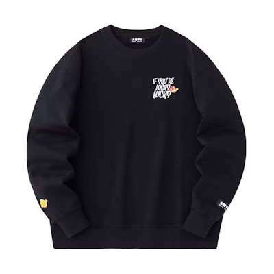 Anta Lifestyle Series Printed Letter Crewneck Sweatshirt Unisex Basic Black 172348701-3