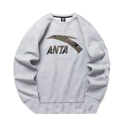 Anta Lifestyle Series Pullover Printed Sweatshirt - Gray 952138737-1