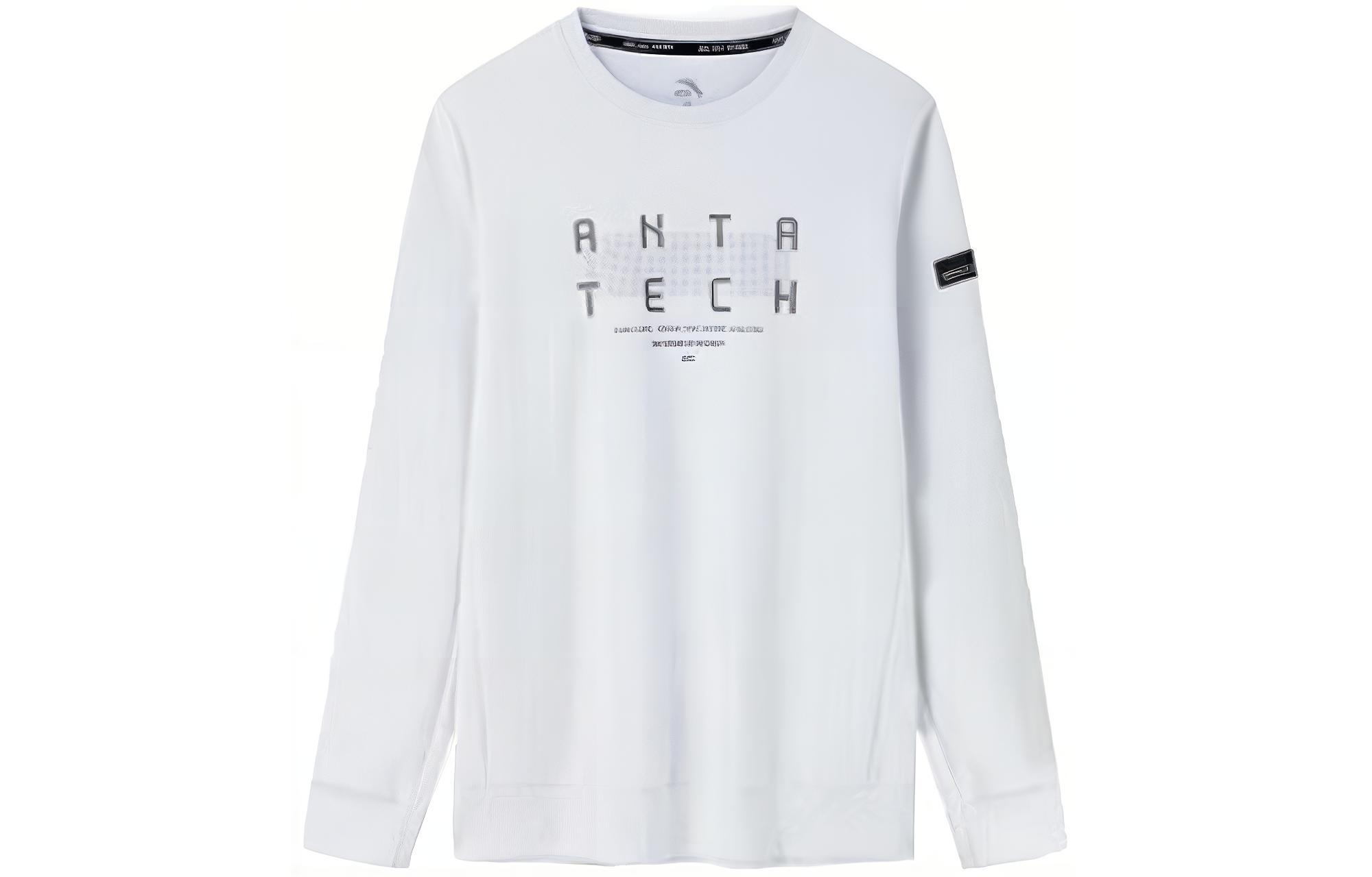 Anta Lifestyle Series Pullover Sweatshirt Letter Design - Breeze Gray 152337713-1