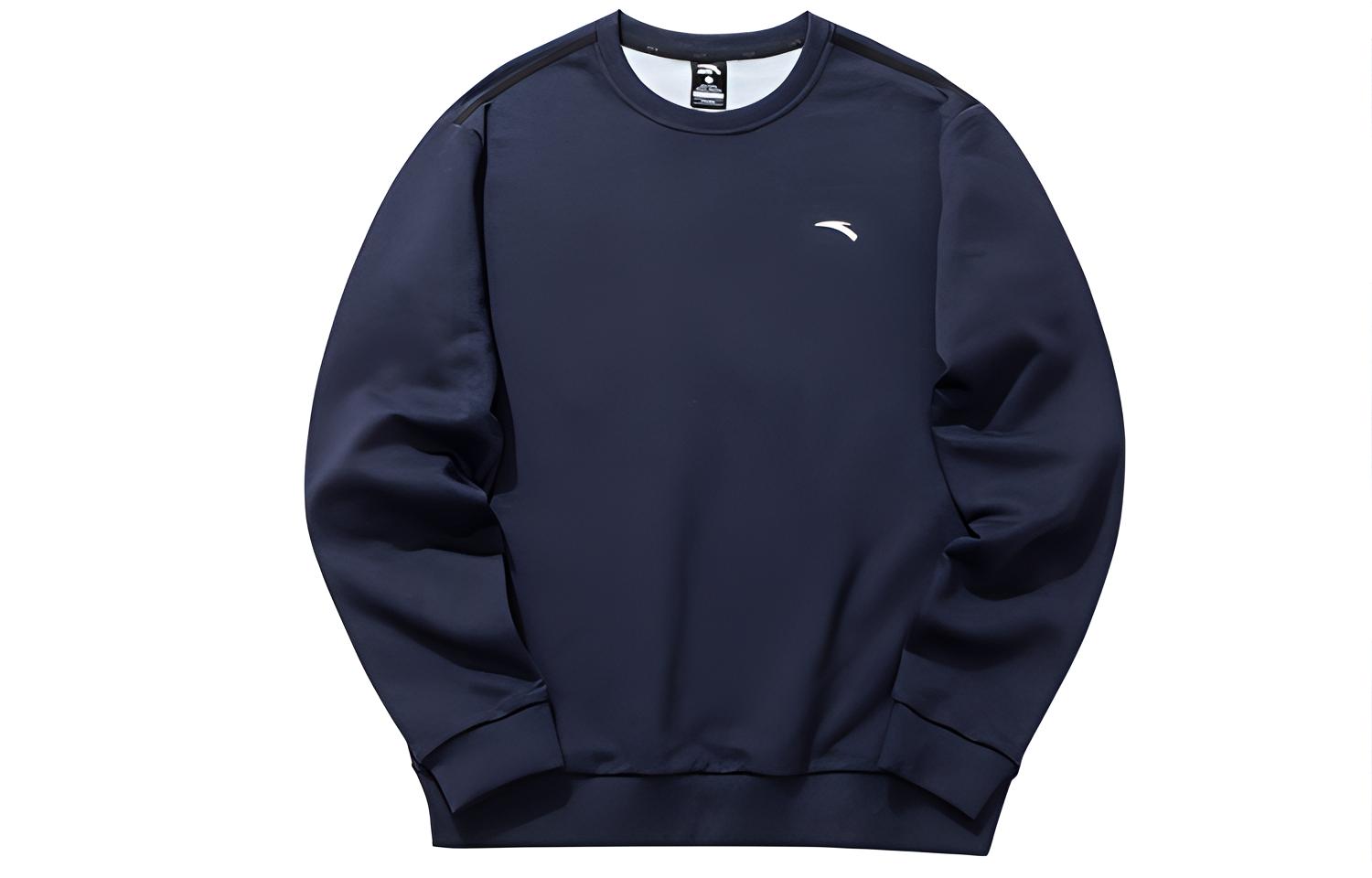 Anta Lifestyle Series Solid Color Sweatshirt Blue-Grey 95717729-15