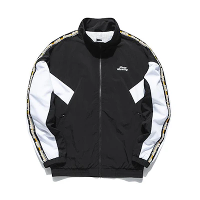 Anta Lifestyle Series Stripe Patchwork Zip Jacket Unisex - Black 152018604-2
