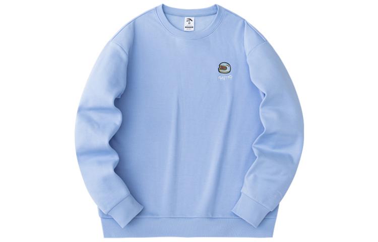 Anta Lifestyle Series Unisex Cloud Blue Fleece Crewneck Sweater 952348718-1