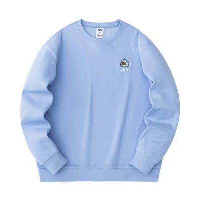 Anta Lifestyle Series Unisex Cloud Blue Fleece Crewneck Sweater 952348718-1