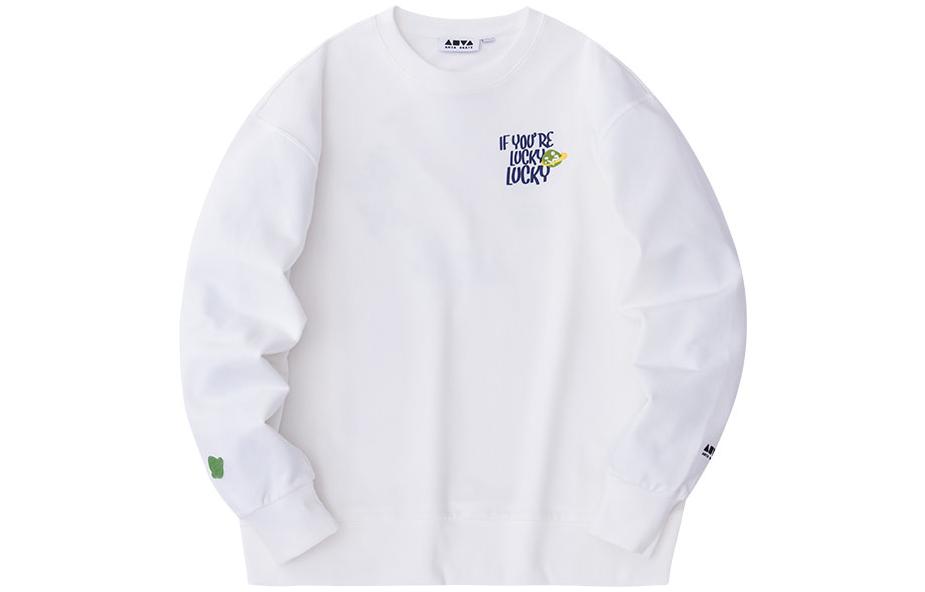 Anta Lifestyle Series Unisex Crewneck Letter Print Pullover Sweatshirt White 172348701-1