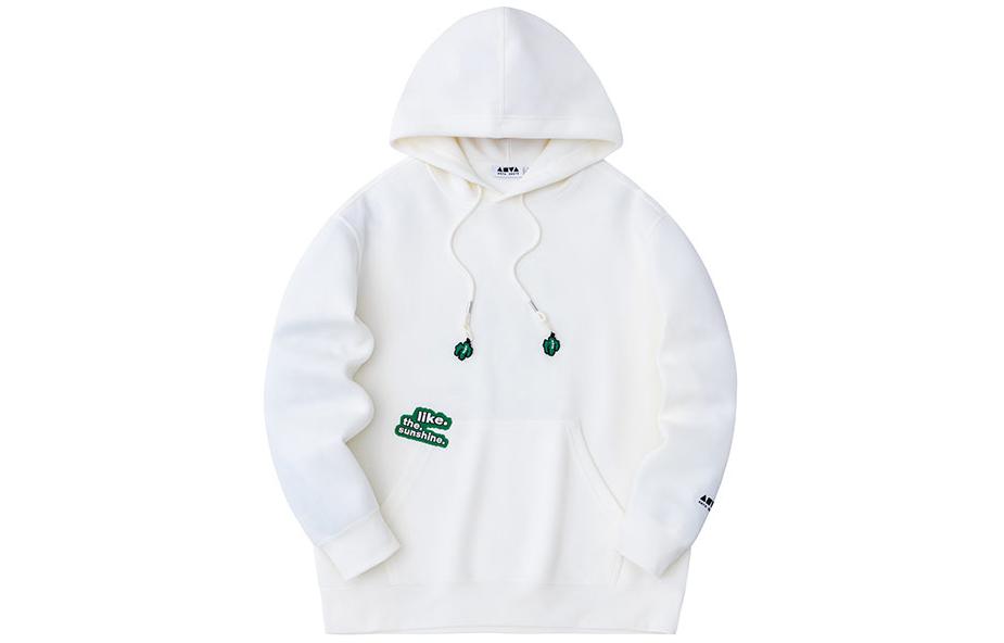 Anta Lifestyle Series Unisex Ivory White Hooded Pullover Casual Sweatshirt 172428703-2