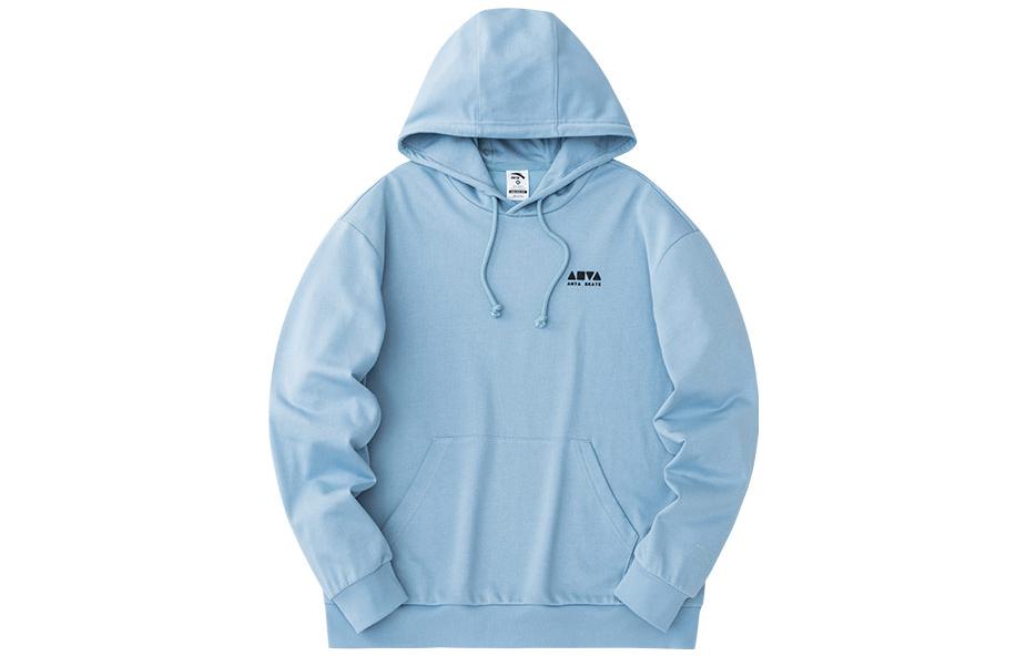 Anta Lifestyle Series Unisex Loose Fit Pullover Hoodie in Pastel Blue 972418703-3