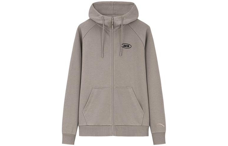 Anta Lifestyle Series Unisex Zip-Up Long Sleeve Sweatshirt Light Gray 972338720-6