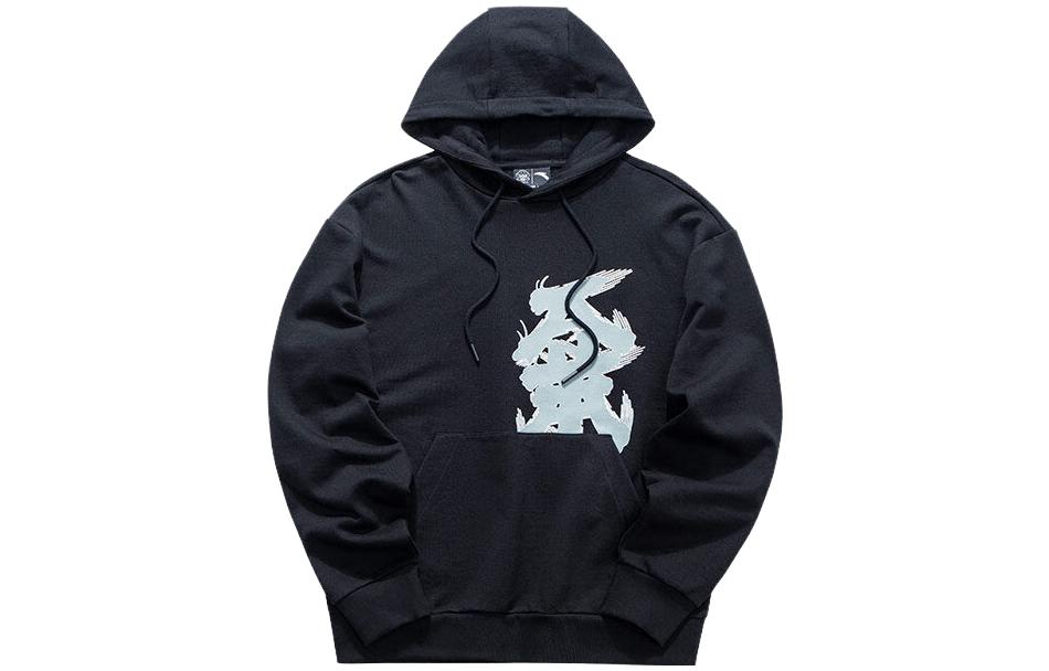 Anta Lifestyle Solid Color Hoodie Loose Fit Pullover - Basic Black 952039713-1