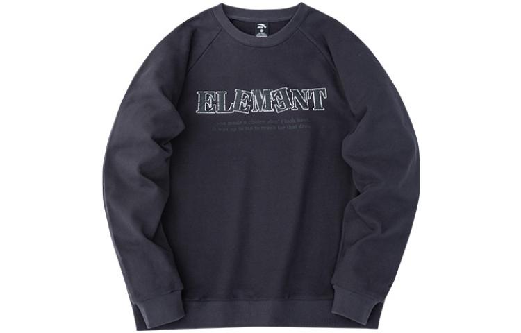 Anta Lifestyle Unisex Black Crewneck Cotton Sweatshirt with Letter Print Design 952248710-4