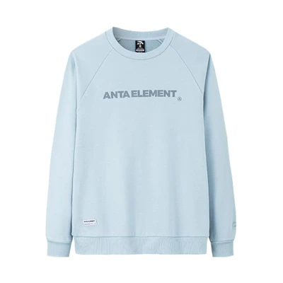 Anta Lifestyle Unisex Blue Pullover Sweatshirt with Letter Print Design 952238714-3