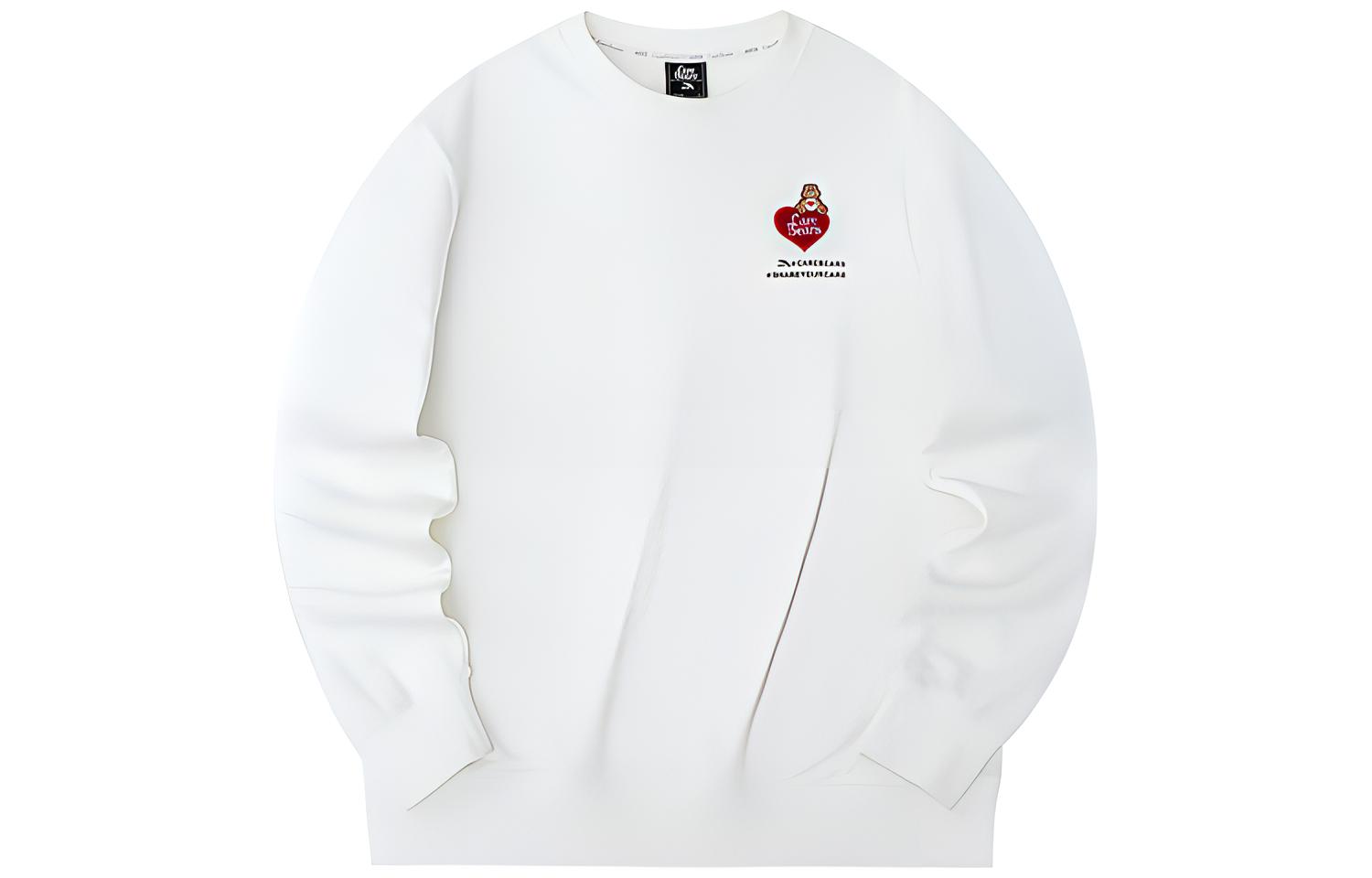 Anta Lifestyle Unisex Cartoon Embroidery Crewneck Sweatshirt - Zhisha White 172238711-1