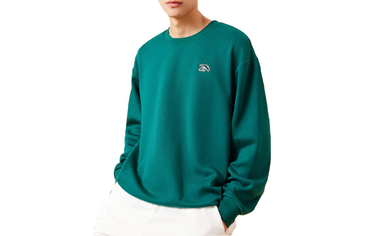 Anta Lifestyle Unisex Casual Knit Long Sleeve Sweatshirt - Dark Green 972348711-4