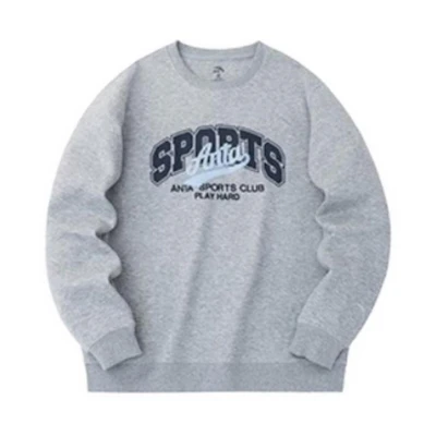 Anta Lifestyle Unisex Crewneck Loose Fit Sweatshirt - Grey 152338701-3