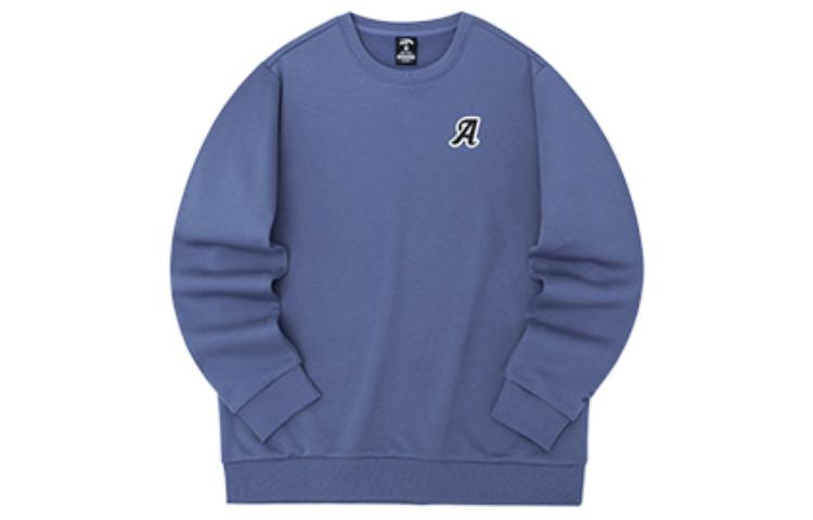 Anta Lifestyle Unisex Fleece Letter Print Crewneck Sweatshirt Blue 952238752-1