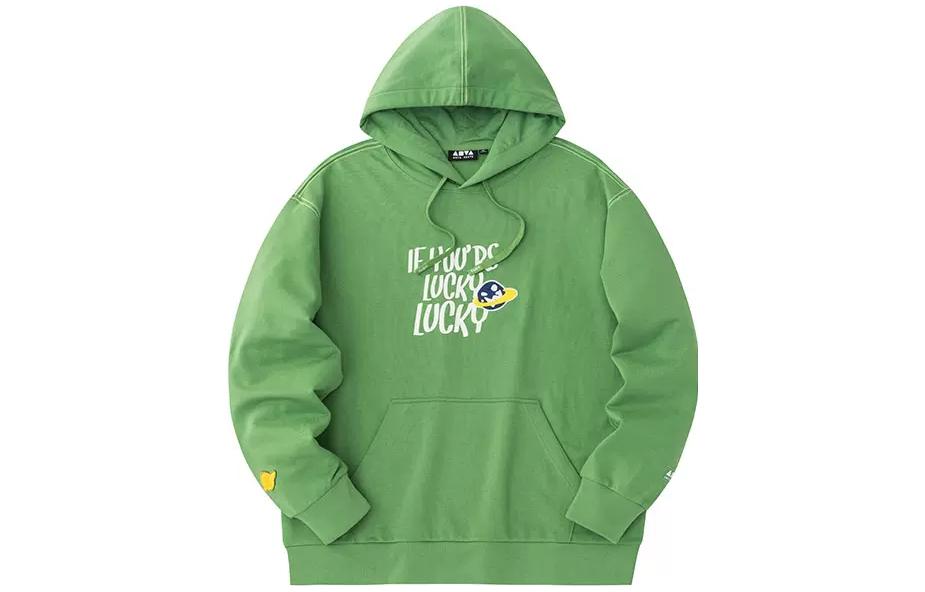 Anta Lifestyle Unisex Letter Logo Fleece Hoodie Star Destiny Green 172348702-2