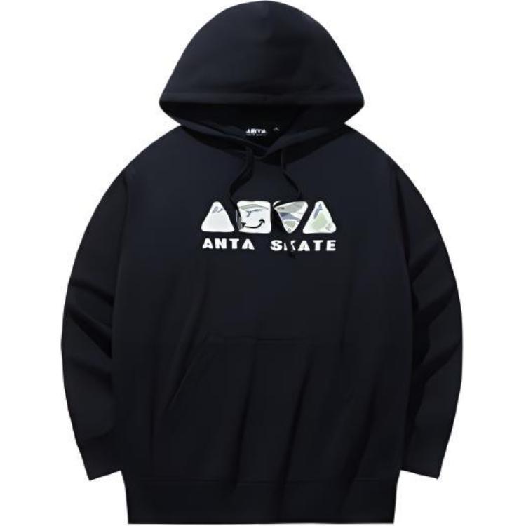 Anta Lifestyle Unisex Oversized Letter Hoodie Black 172438708-3