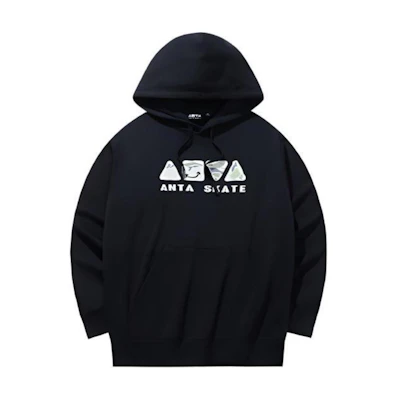 Anta Lifestyle Unisex Oversized Letter Hoodie Black 172438708-3