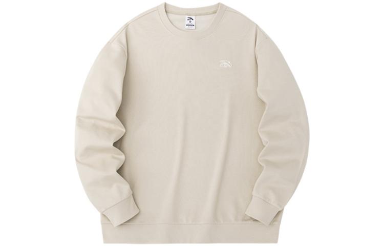 Anta Lifestyle Unisex Plain Crewneck Pullover Sweatshirt Light Smoke Gray 972348710-3