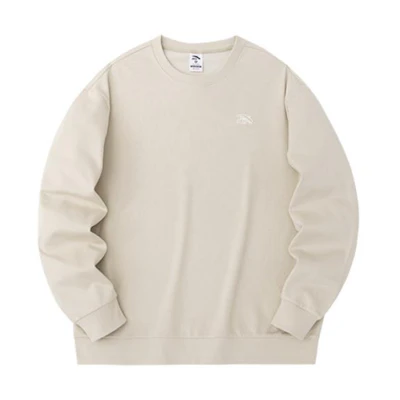 Anta Lifestyle Unisex Plain Crewneck Pullover Sweatshirt Light Smoke Gray 972348710-3