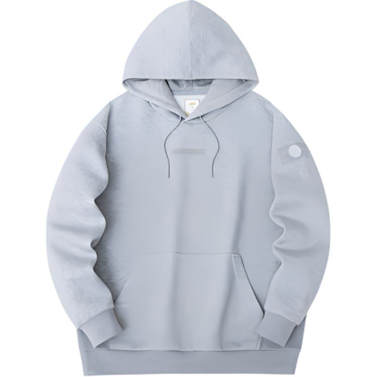 Anta Lifestyle Unisex Pullover Hoodie Grey Floral Letter Design 172418709-2