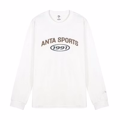Anta Lifestyle Unisex Pullover Sweatshirt with Logo in Off-White 952318715-1